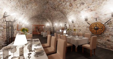 Hücre Restoranının Gerçekçi 3B Hazırlaması