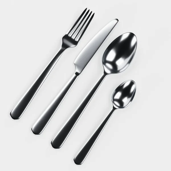 Realista Render Cutlery Set — Foto de Stock