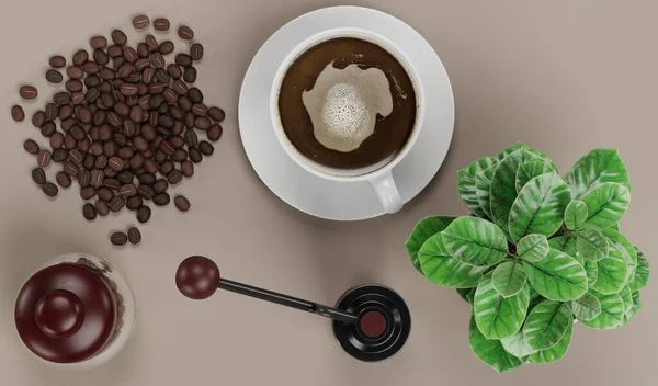Realistic 3D Render of Coffee Set