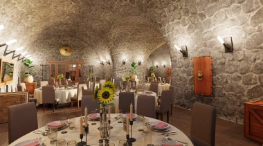 Hücre Restoranının Gerçekçi 3B Hazırlaması