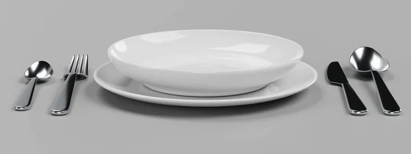 Ρεαλιστική Render Plate Μαχαιροπήρουνα — Φωτογραφία Αρχείου