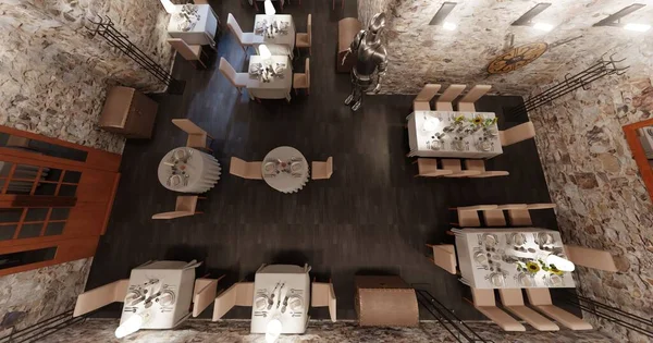 西拉饭店现实的3D渲染 — 图库照片