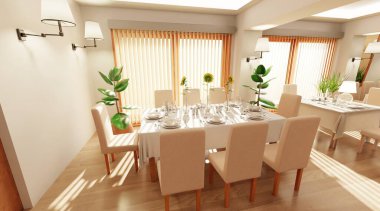 Modern Restoranın Gerçekçi 3D Hazırlaması