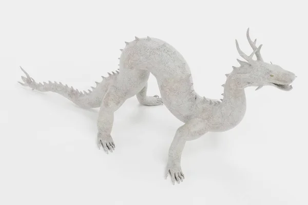 Realista Renderizado Estatua Del Dragón Chino —  Fotos de Stock