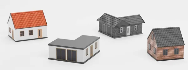 Realistic Render Stylised Houses — Stock Photo, Image