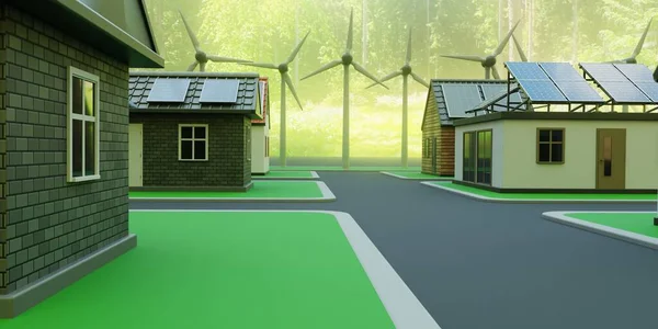 stock image Realistic 3D Render of Sustainable Village