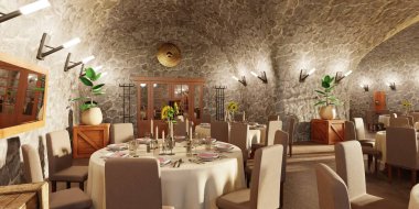 Hücre Restoranının Gerçekçi 3B Hazırlaması