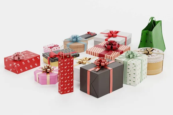 Realistische Render Van Gifts Collectie — Stockfoto