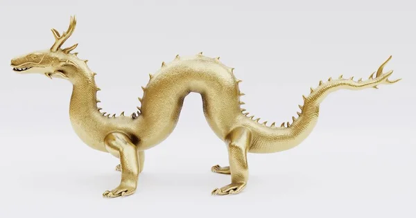 中国の龍の像の現実的な3Dレンダリング — ストック写真