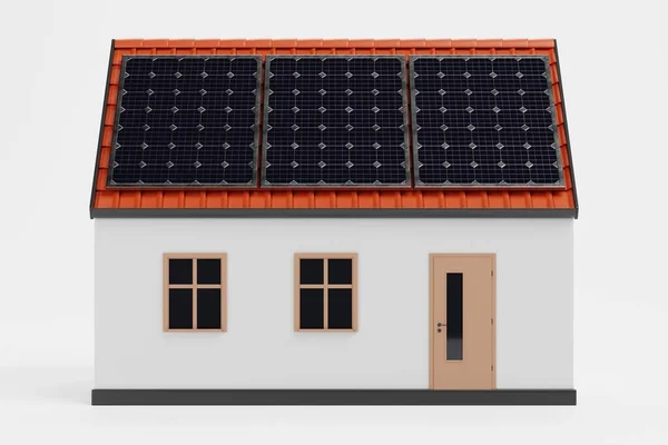 Realista Renderizado Casa Solar — Foto de Stock
