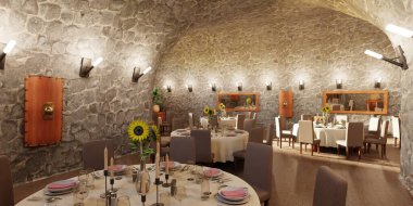Hücre Restoranının Gerçekçi 3B Hazırlaması