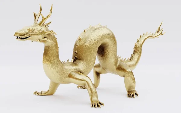 Realistische Render Chinese Dragon Statue — Stockfoto