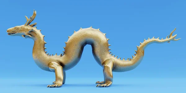 中国の龍の像の現実的な3Dレンダリング — ストック写真