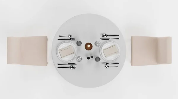 現実的な3Dレストランテーブルのレンダリング — ストック写真