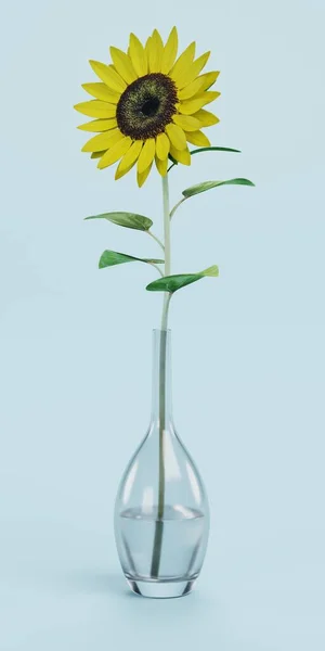 Realistisk Render Solros Vas — Stockfoto