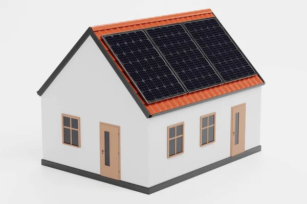 Realisztikus Render Solar House — Stock Fotó