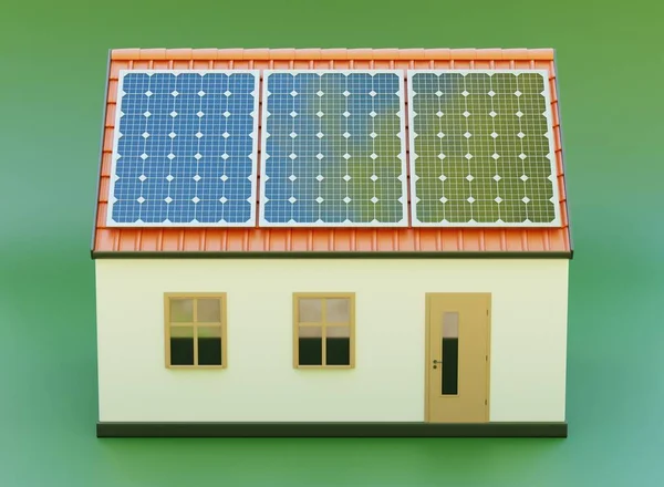 Realistická Reklama Solárního Domu — Stock fotografie