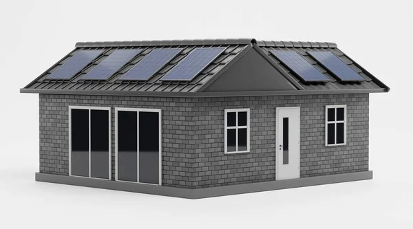 Renderização Realista Casa Solar — Fotografia de Stock