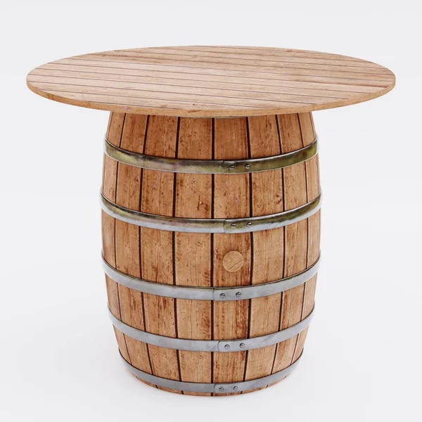 Realistic Render Barrel Table — Stock Photo, Image