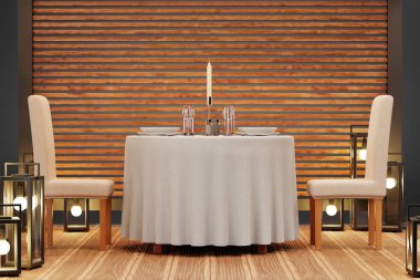 Mobilyalı Gazebo 'nun Gerçekçi 3B Çizimi