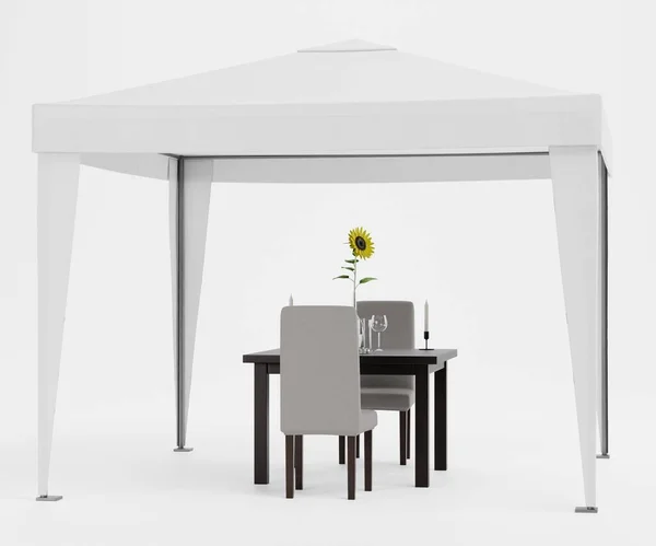家具とガゼボの現実的な3Dレンダリング — ストック写真