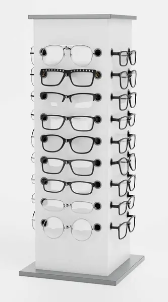 Realistische Brillenverleiher Auf Dem Stand lizenzfreie Stockbilder