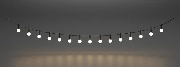 Realistic Render Lightbulb Chain — Stock Photo, Image