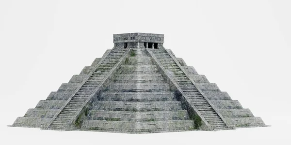 真实的 渲染的玛雅金字塔 — 图库照片