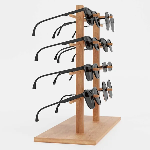 Render Realistico Occhiali Sole Stand — Foto Stock
