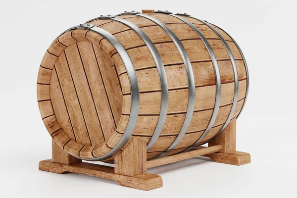 Realistic Render Wine Barrel — Stock Photo, Image