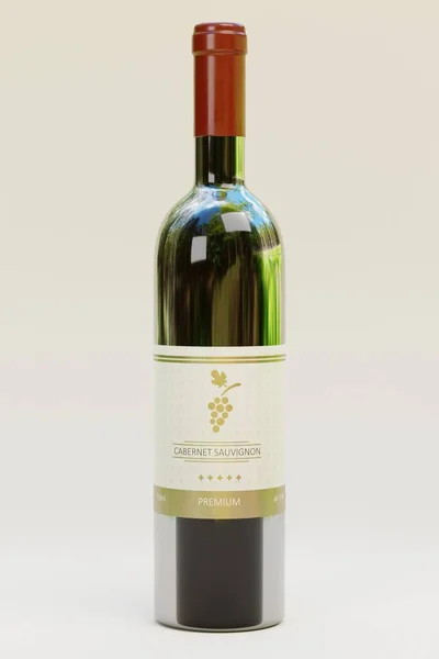 Realisztikus Render Wine Bottle — Stock Fotó
