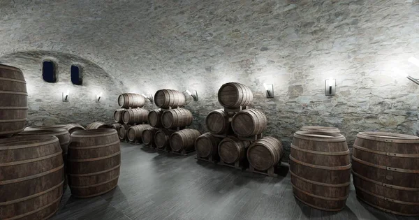 Realista Render Wine Cellar — Fotografia de Stock