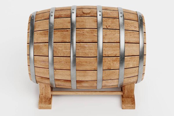 Realistic 3D Render of Wine Barrel