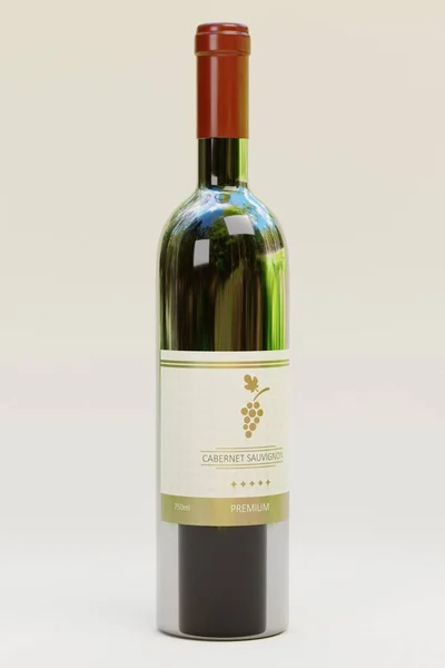 Realistic Render Wine Bottle — Stock Photo, Image