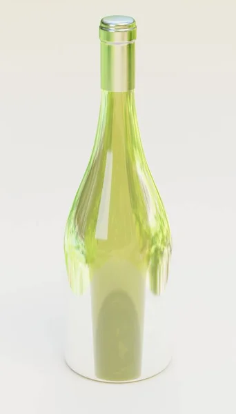 Realista Renderizado Botella Vino — Foto de Stock