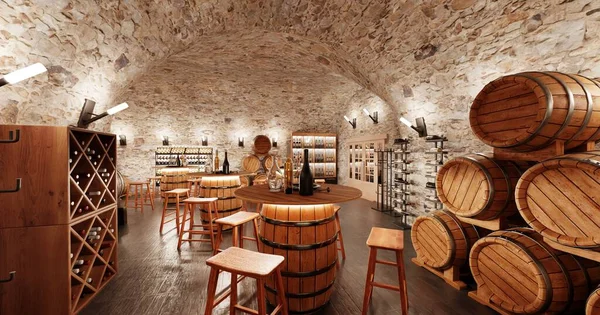 Realista Render Winery Restaurant — Fotografia de Stock