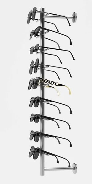 Render Realistico Occhiali Sole Stand — Foto Stock