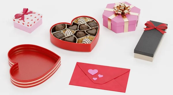 Realista Render Valentine Set — Fotografia de Stock