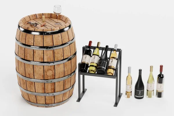Realisztikus Render Wine Set — Stock Fotó