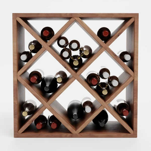 Realistisk Render Wines Rack — Stockfoto