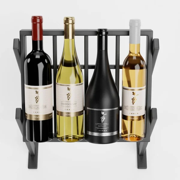 Realisztikus Render Wines Rack — Stock Fotó