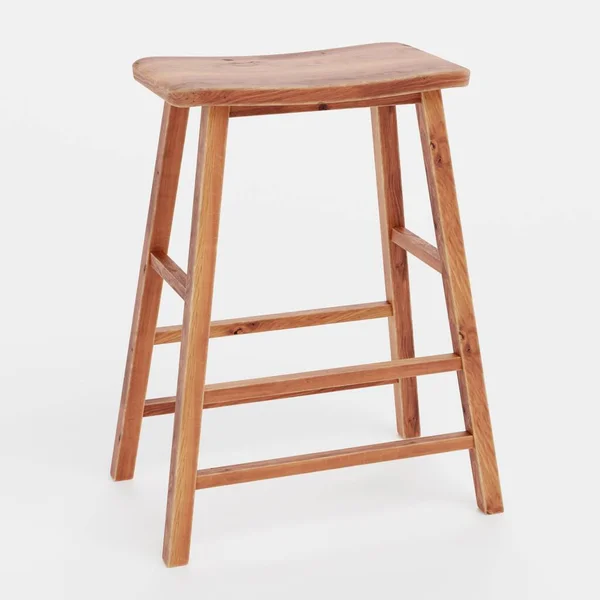 Realistický Vykreslování Dřevěné Stoličky — Stock fotografie