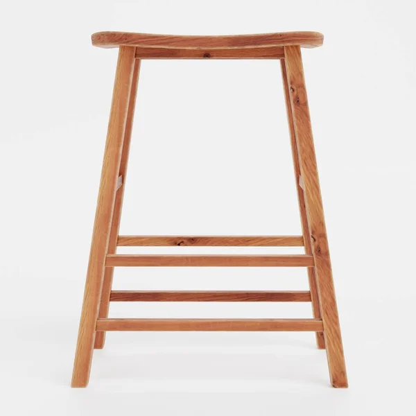 Realistic Render Wooden Stool — Stock Photo, Image