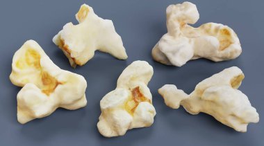 patlamış mısır gerçekçi 3d render