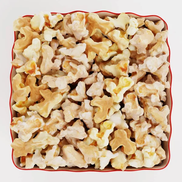 Realistický Render Popcornu Poháru — Stock fotografie