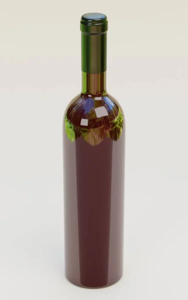 Render Realistico Della Bottiglia Vino — Foto Stock