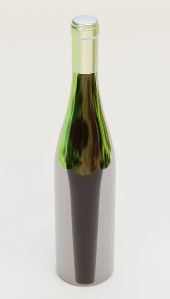 Realistic Render Wine Bottle — Stock Photo, Image
