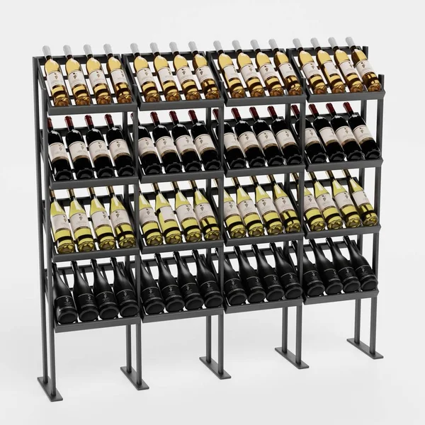 Realistic Render Wines Rack — Stock Photo, Image