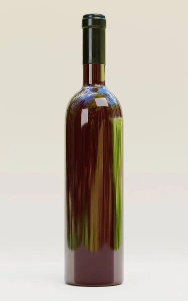 現実的な3Dワインボトルのレンダリング — ストック写真