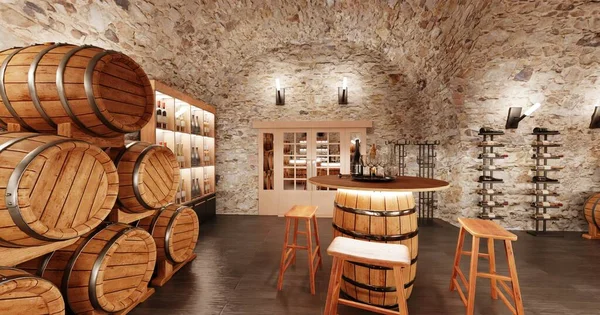 Realistisk Render Winery Restaurant — Stockfoto